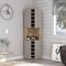 Edge Collections -71.7" x 17.7"-Gray-Elegant Corner Bar Cabinet with Wine Storage-1 pcs